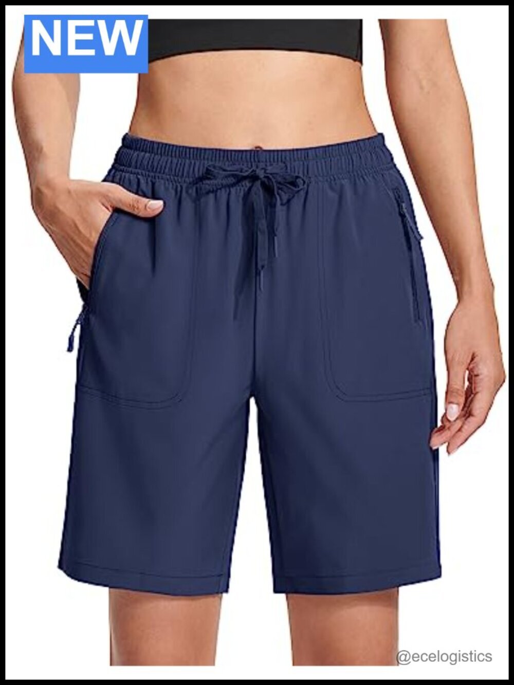 Lightweight Quick Dry Hiking Shorts with 3 Zipper Pockets 8" Inseam